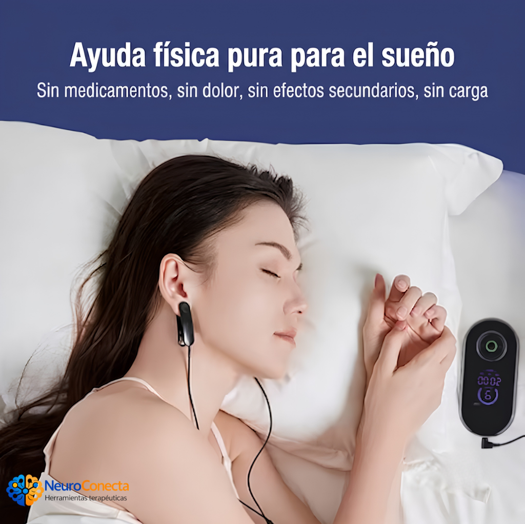 Dispositivo de Terapia de Estimulación CES para Insomnio y Ansiedad — Clips de Oreja para Relajación Profunda y Alivio del Estrés